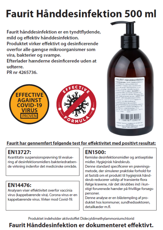 Hånd desinfektion med pumpe 0,5 liter