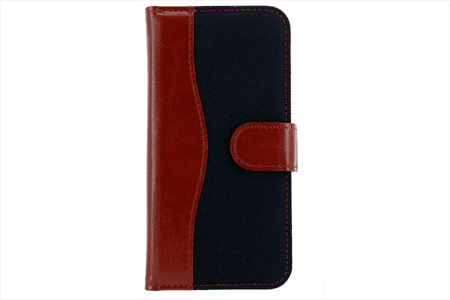 810037 IPHONE 6/6S Flipcover sort canvas brun tpu