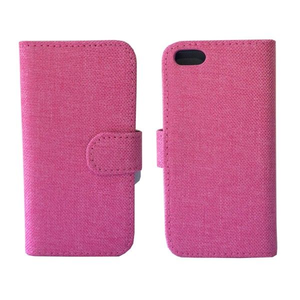 810018 IPHONE 6/6S rosa canvas flipcover med klap