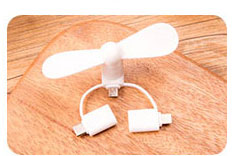 Mini Fan hvid med 3 konnectorer