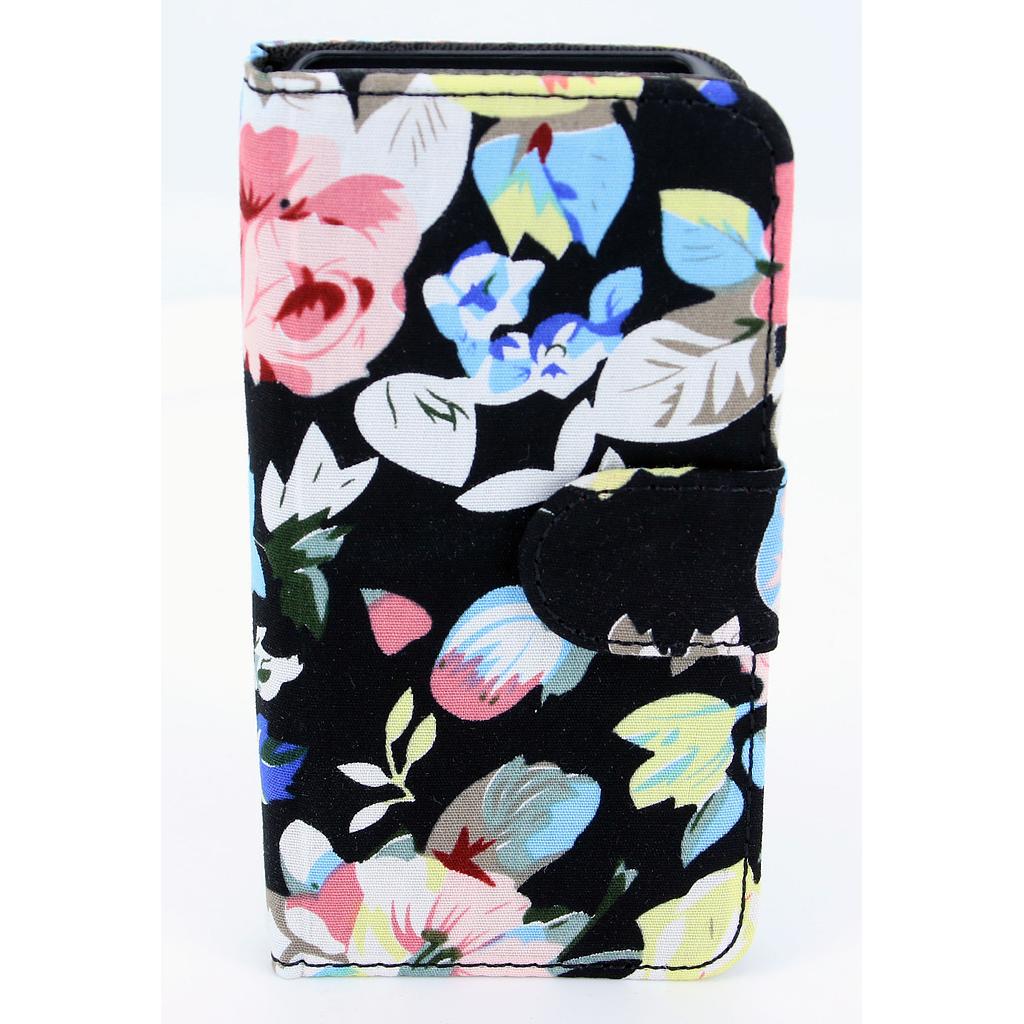 IPHONE 5S/SE flipcover Sort med blomster