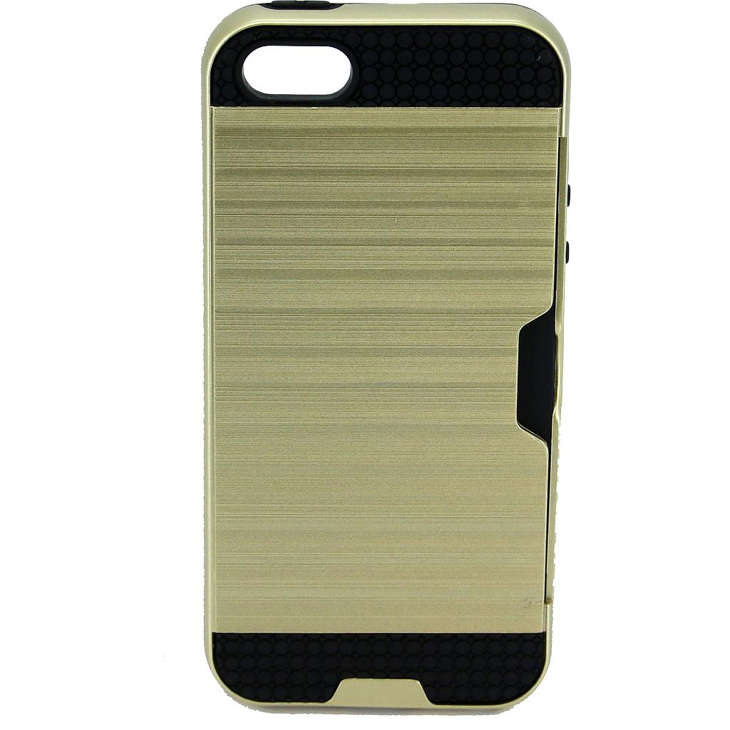 IPHONE 5S/SE Guld bagcover med kreditkort lomme