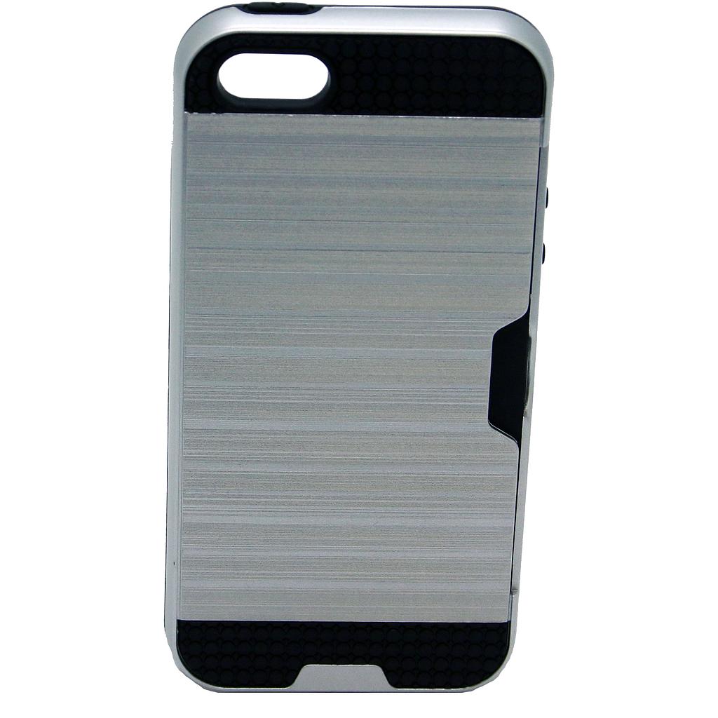 IPHONE 5S/SE Sølv bagcover med kreditkort lomme