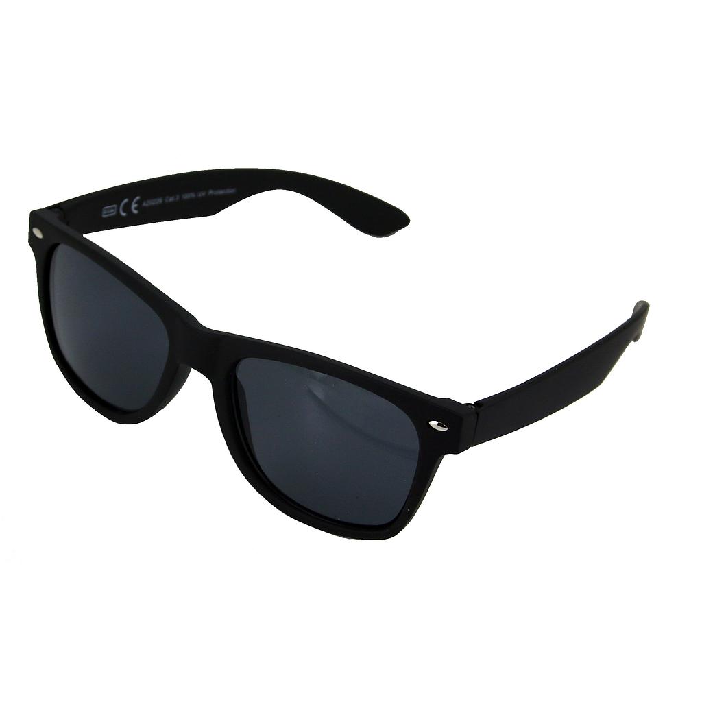Mat sort wayfarer med sorte glas