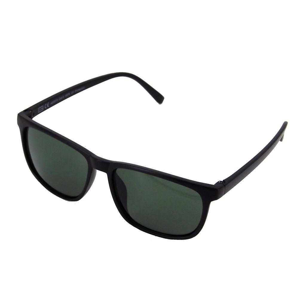 Herre Solbrille mat sort med Kategori 3 grønne glas