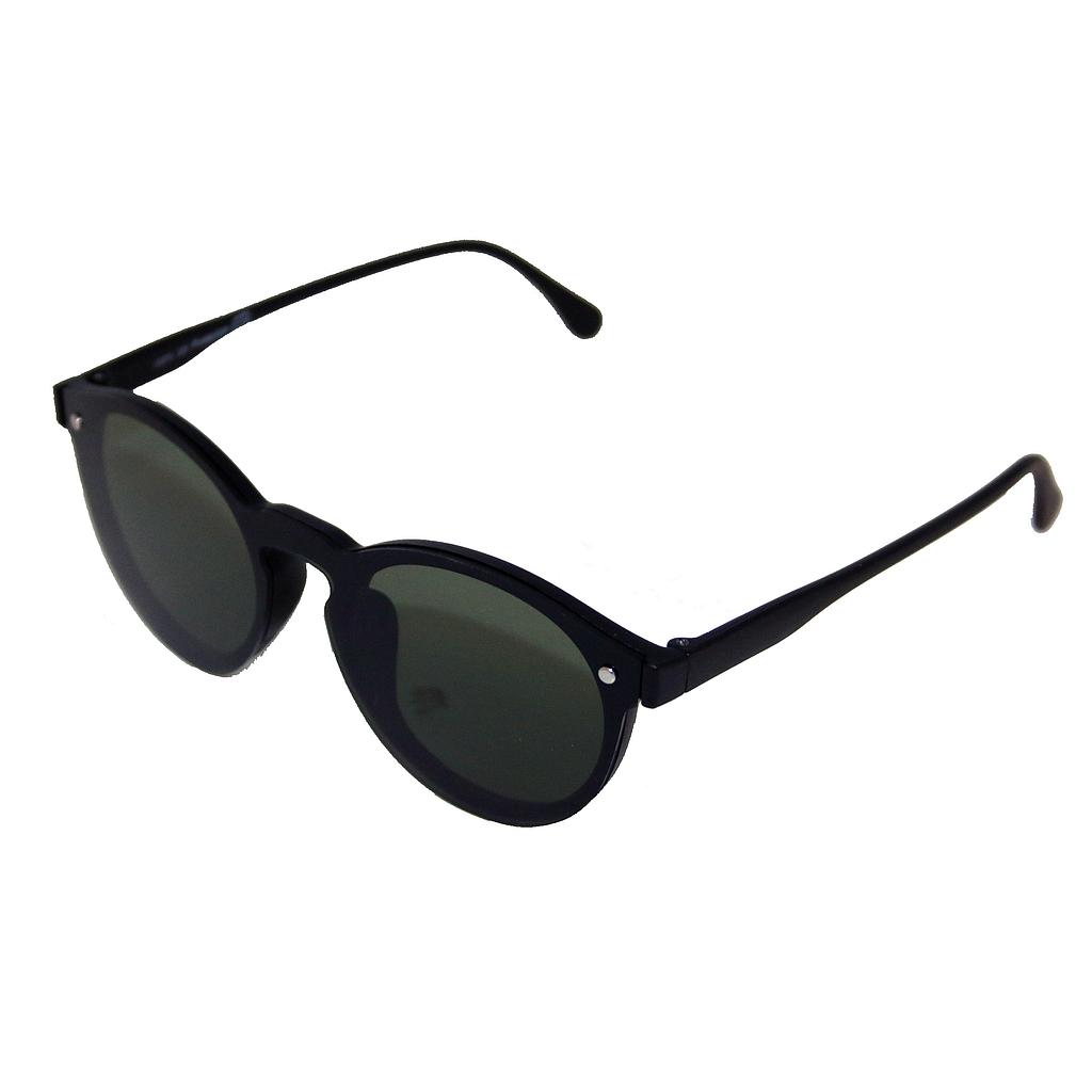 Dame solbrille mat sort med grønne glas