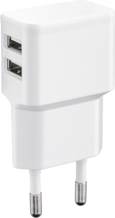 Lader 240 Volt 2,4 AmP 2 USB Udtag