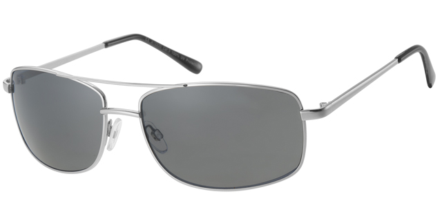 Klassisk Herre Solbrille sølv stel med røgfarvede glas