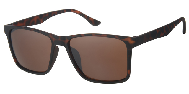 Klassisk mat leopard brun herre solbrille med brune glas