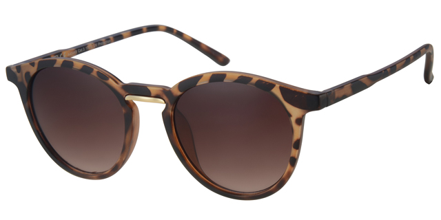 Mat brun leopard med guld dekoration brune graduerede glas