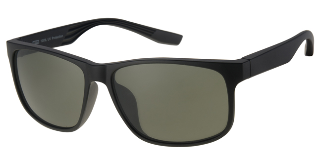 Mat sort brille med grønne glas