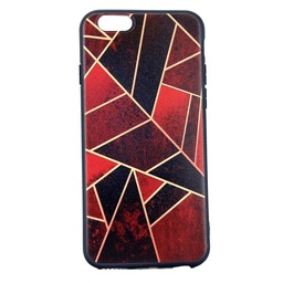 [810083] IPHONE 6/6S RØDBRUNT BAGCOVER MED KUNST MOTIV