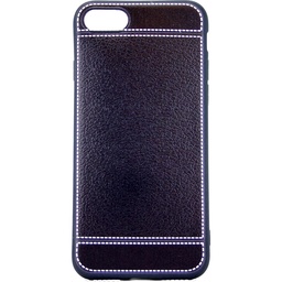 [810079] IPHONE 6/6S SORT BAGCOVER MED HVIDE PRINTEDE STIKNINGER