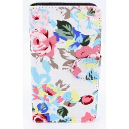 [810078] Iphone 6/6S Hvid flipcover med blomster