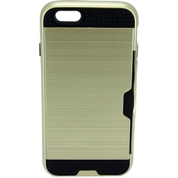 [810067] IPHONE 6/6S Guld bagcover med kreditkort lomme