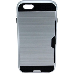 [810065] IPHONE 6/6S Sølv bagcover med kreditkort lomme