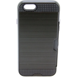 [810063] IPHONE 6/6S Sort bagcover med kreditkort lomme