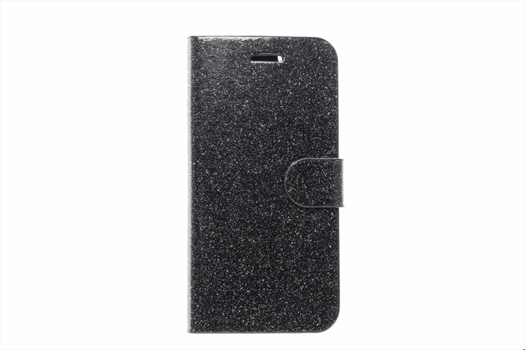 [810023] 810023 IPHONE Sort med sølv glimmer cover
