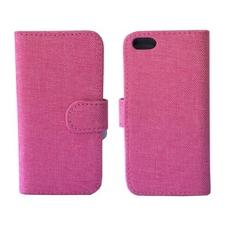 [810018] 810018 IPHONE 6/6S rosa canvas flipcover med klap