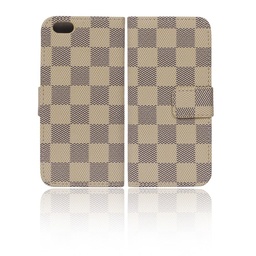 [810005] IPHONE 6/6S cover beige-sort ternet med klap