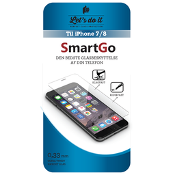 [808115] SmartGo Iphone 7-8 Hærdet glas beskyttelse