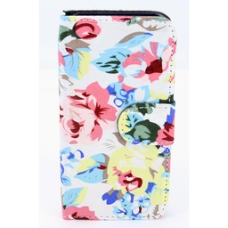 [806097] IPHONE 5S/SE flipcover hvid med blomster
