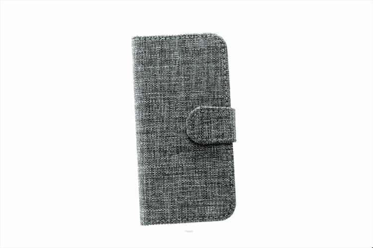 [806042] 806042 IPHONE 5 sort grå canvas flip cover samt klap