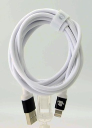 [805129] Iphone til USB A kabel 2,0 m hvidt med sorte Konnektor og aflastning