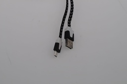 [805645] Micro USB til USB A kabel 3,0 meter sort/hvidt flettet